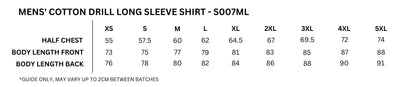 100% Combed Cotton Drill Hi Vis Long Sleeve Shirts - S007ML