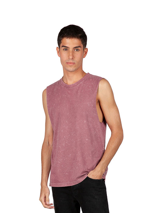 Custom 100% Cotton Men's Stone Washed Tank - T406MS